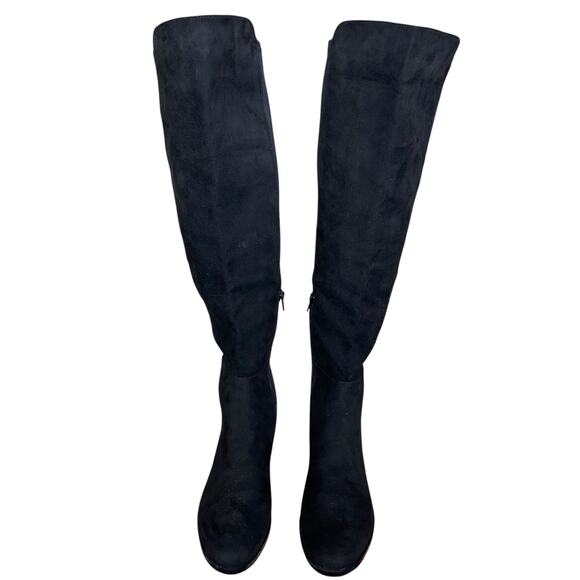 J. Crew Tall Boots Over the Knee Black Stretch Microsuede OTK - Picture 3 of 13